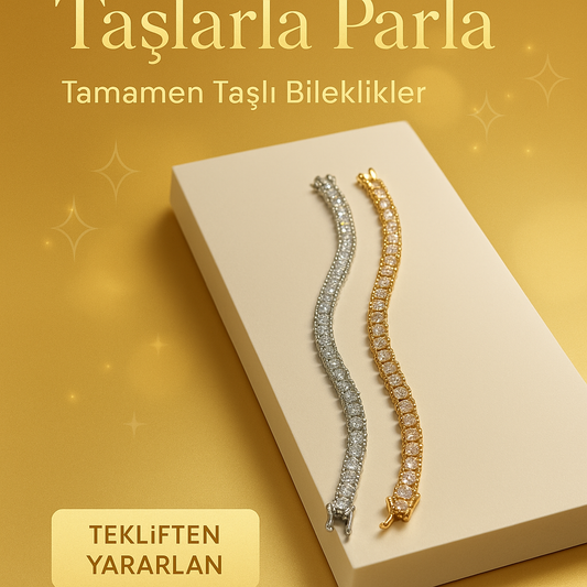 💧 Su Yolu Tasarım Full Taşlı Bileklik