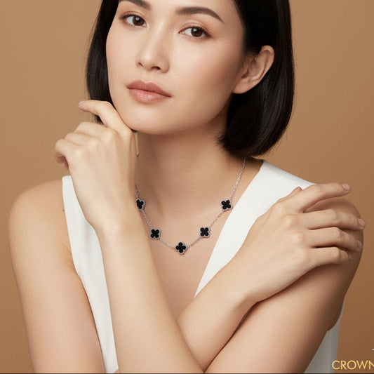 VAN CLEEF KOLYE - SILVER/SİYAH