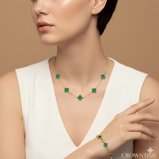 CLOVELLA Necklace - Gold/Green