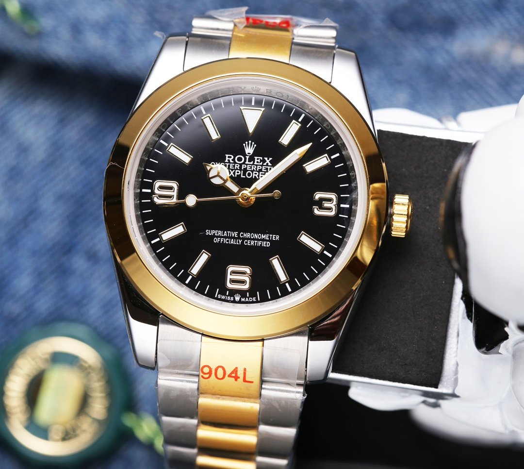 EXPLORER 41MM GOLD STEEL BLACK DIAL