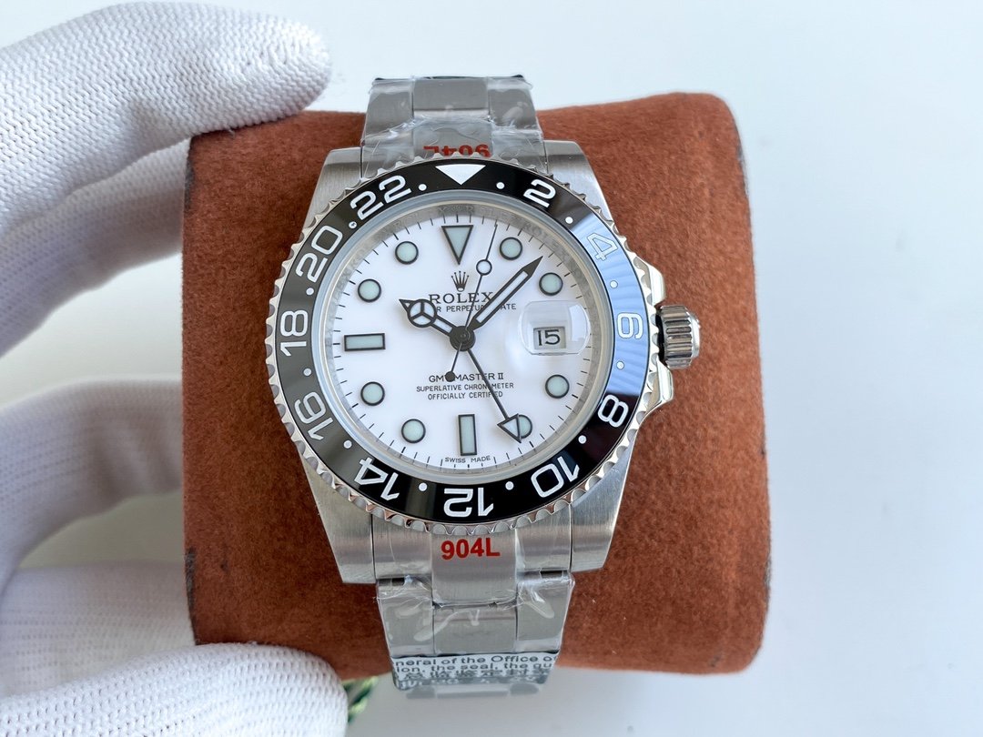 GMT-MASTER II CUSTOM CERAMIC BLACK BEZEL WHITE DIAL