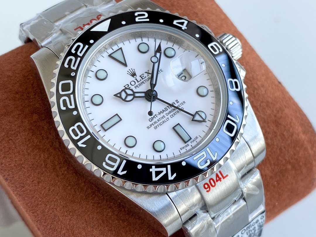 GMT-MASTER II CUSTOM CERAMIC BLACK BEZEL WHITE DIAL