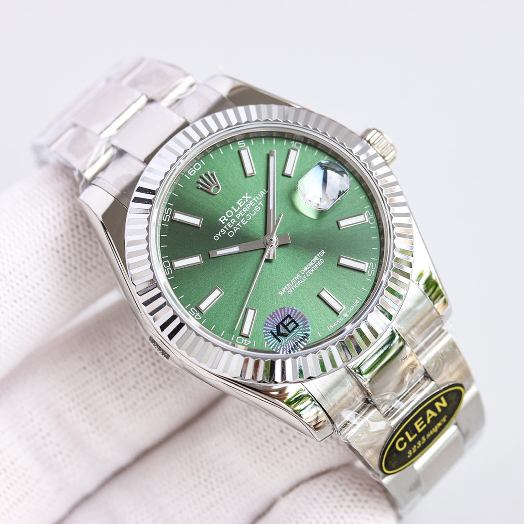 DATEJUST 41MM STEEL CASE GREEN DIAL