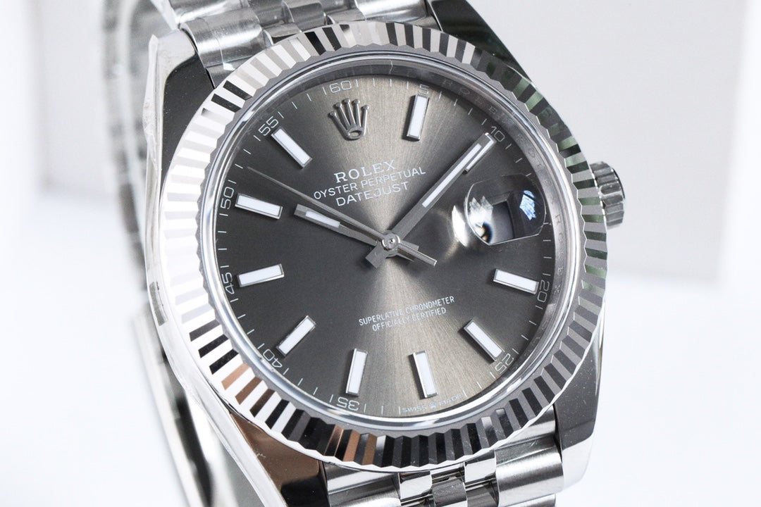 DATEJUST 41 GREY DIAL SILVER CASE