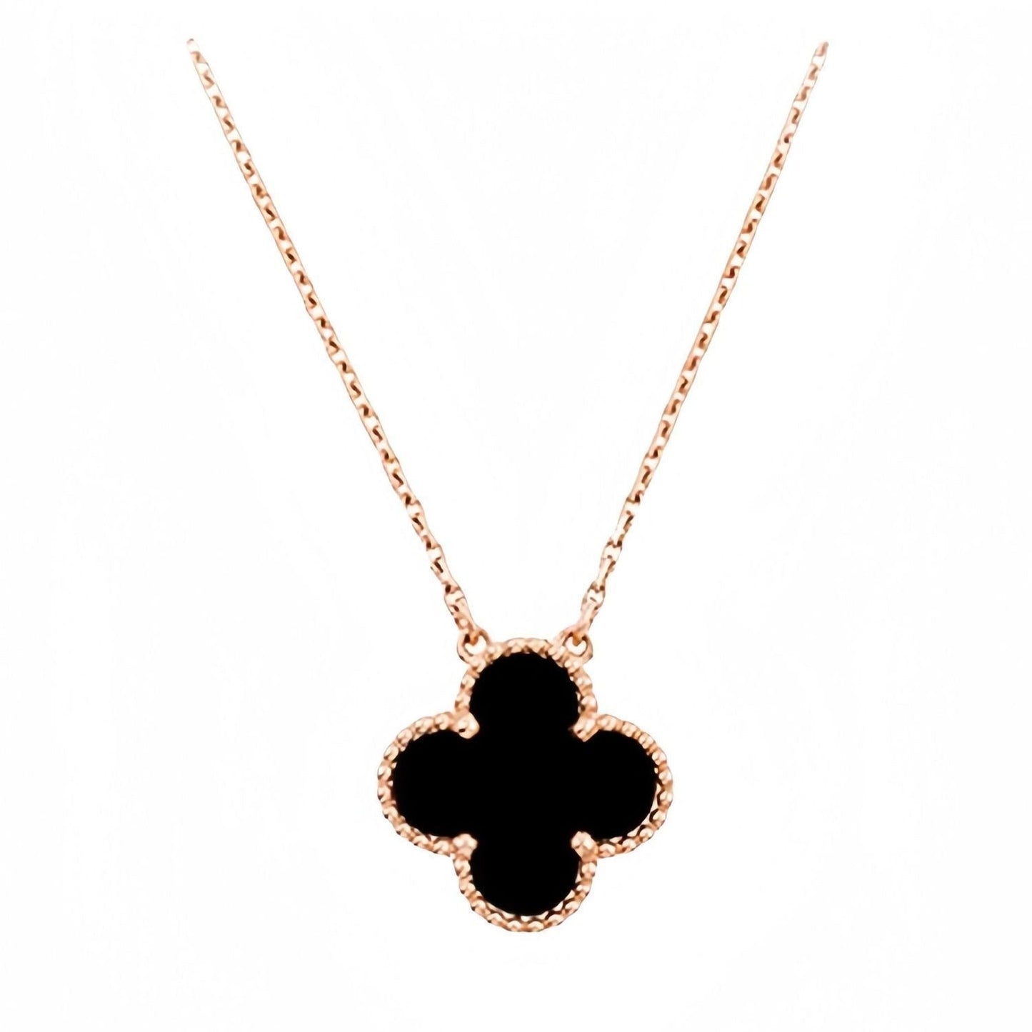 CLOVER NECKLACE SINGLE CLOVER ROSE - GOLD COLOR CHAIN