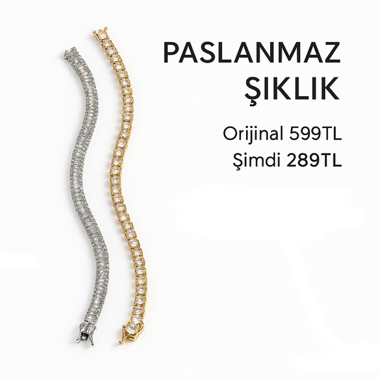 💧 Su Yolu Tasarım Full Taşlı Bileklik