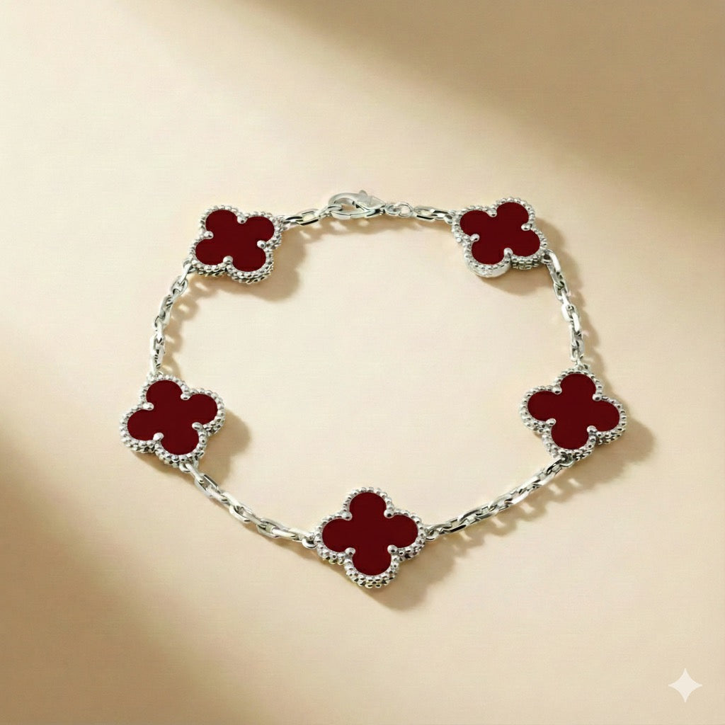 CLOVELLA  BİLEKLİK- GÜMÜŞ/KIRMIZI-RENK