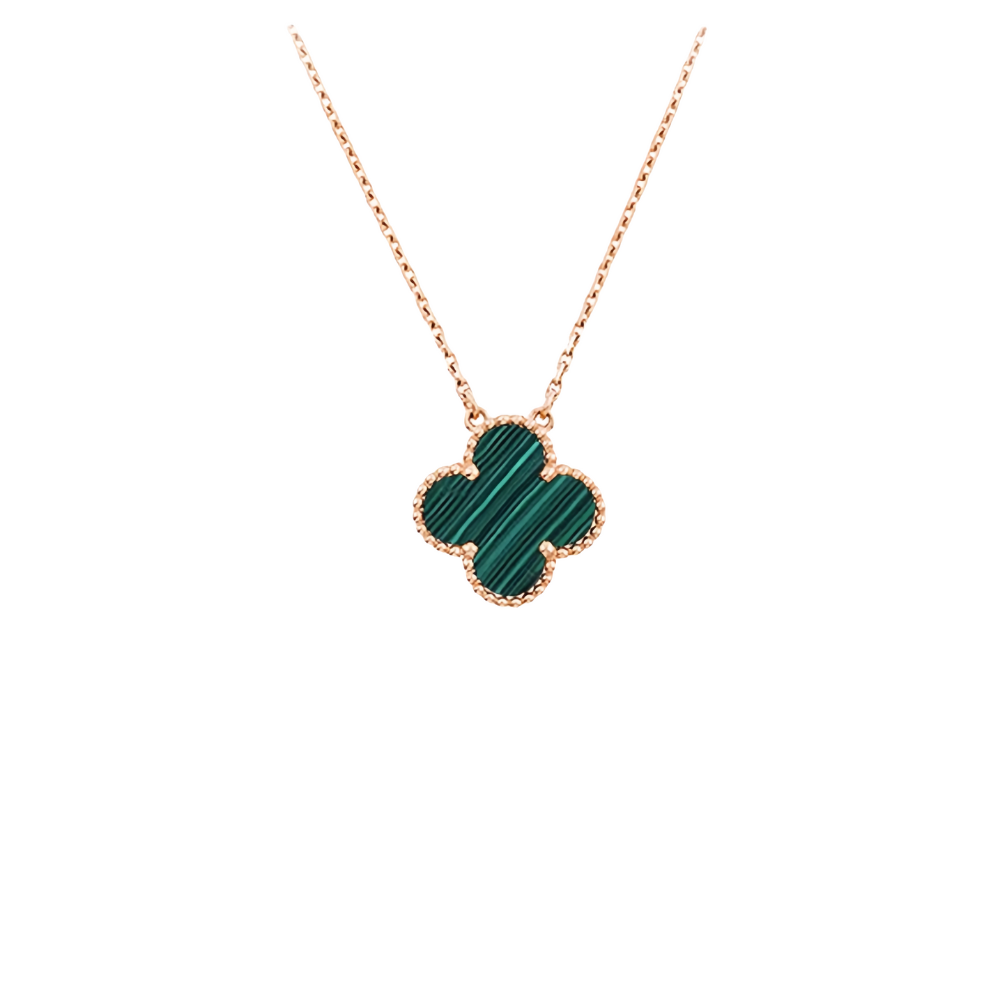 CLOVER NECKLACE SINGLE CLOVER ROSE - GOLD COLOR CHAIN