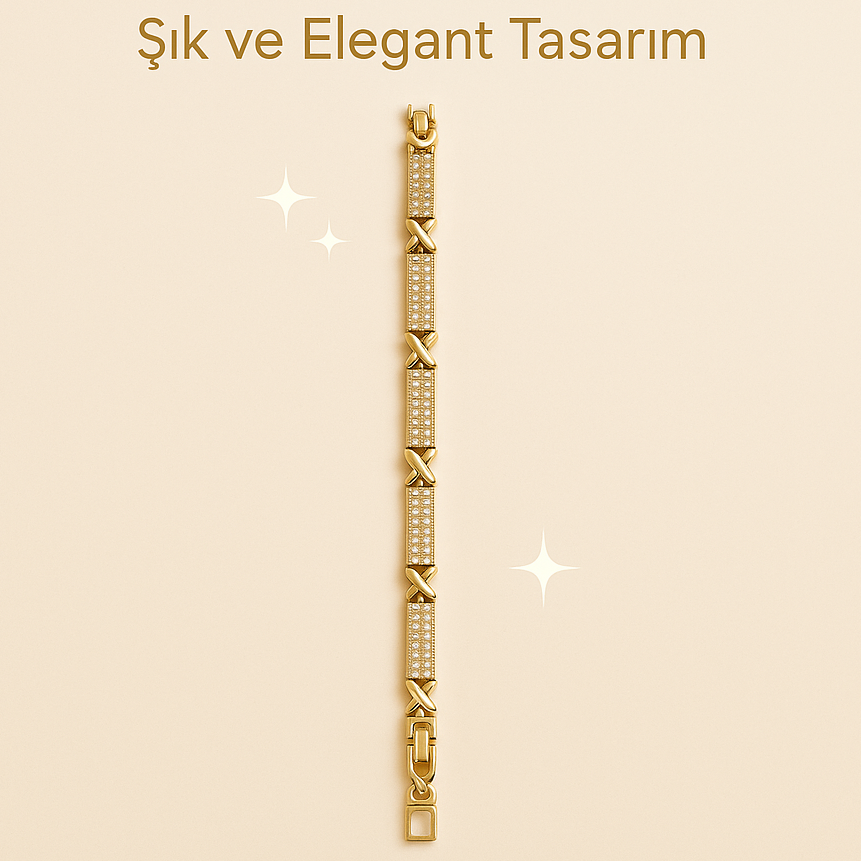 💎 FULL TAŞLI Altın Kaplama Bileklik