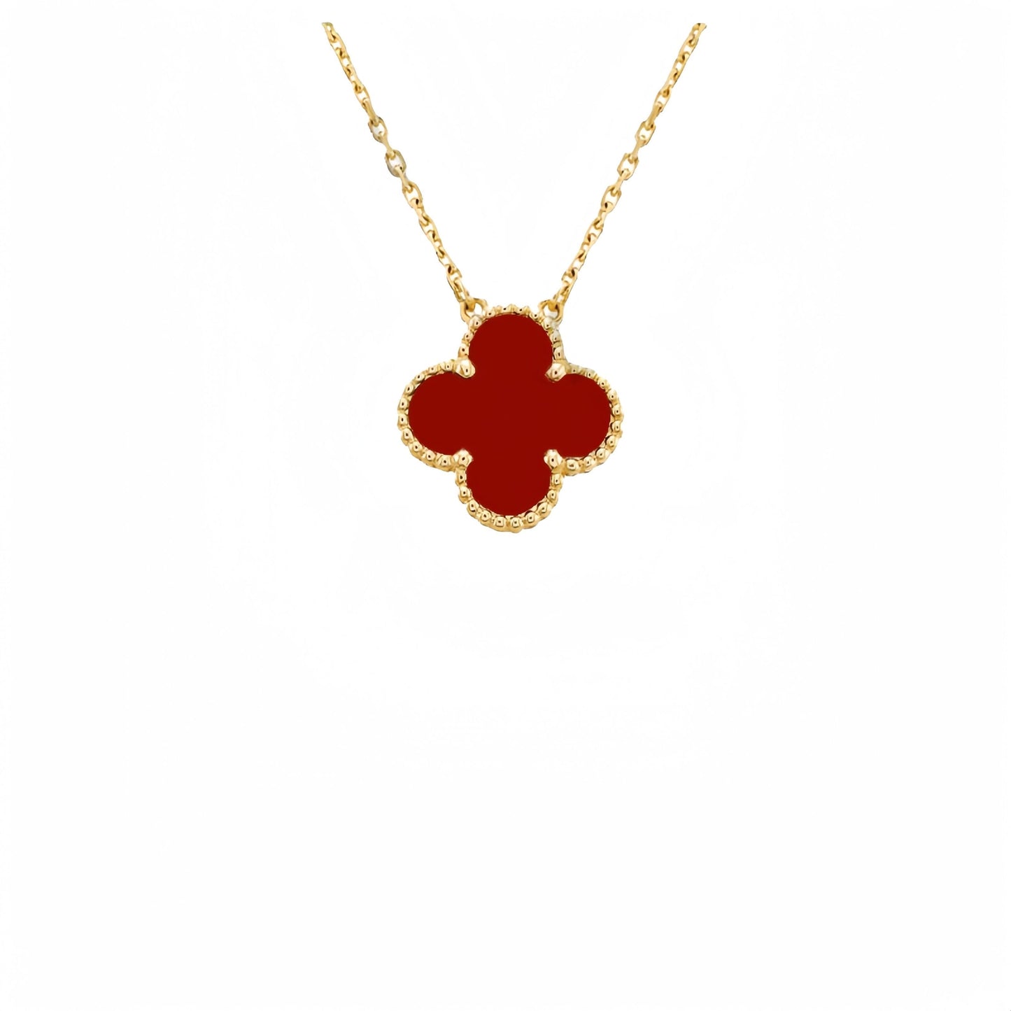 SINGLE CLOVER NECKLACE GOLD COLOR CHAIN