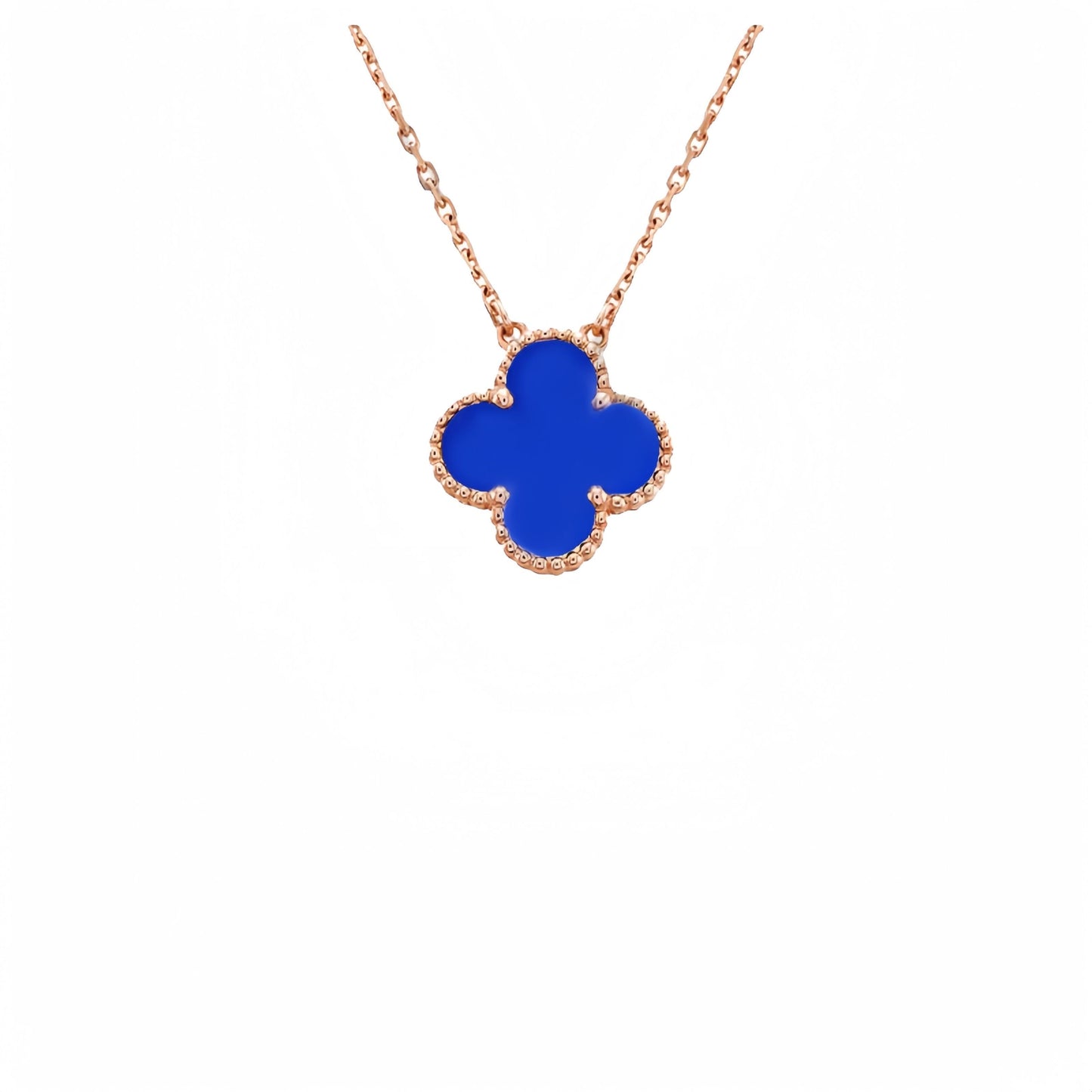 CLOVER NECKLACE SINGLE CLOVER ROSE - GOLD COLOR CHAIN