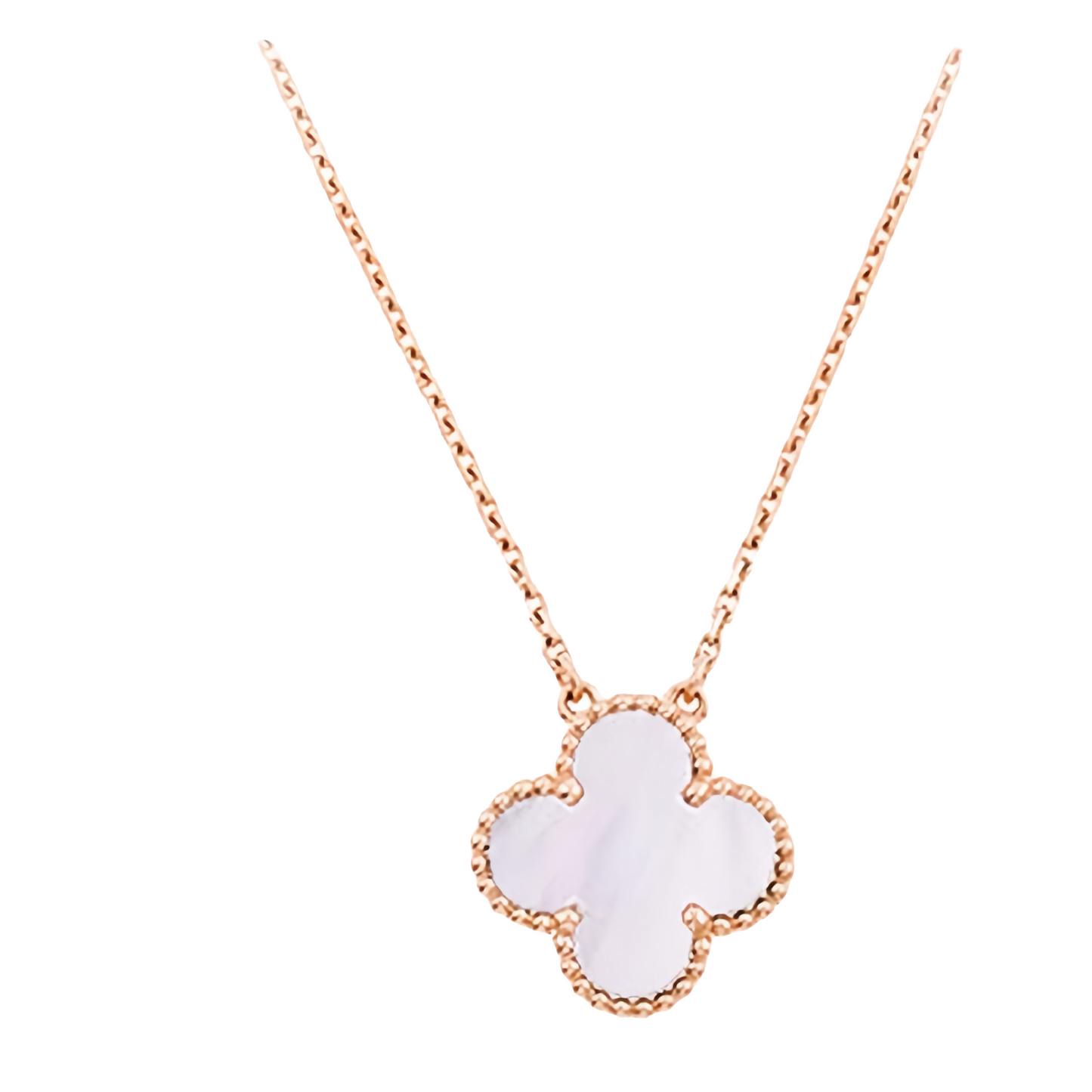 CLOVER NECKLACE SINGLE CLOVER ROSE - GOLD COLOR CHAIN