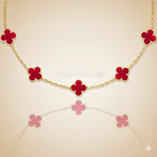 CLOVELLA Necklace - Gold/Red