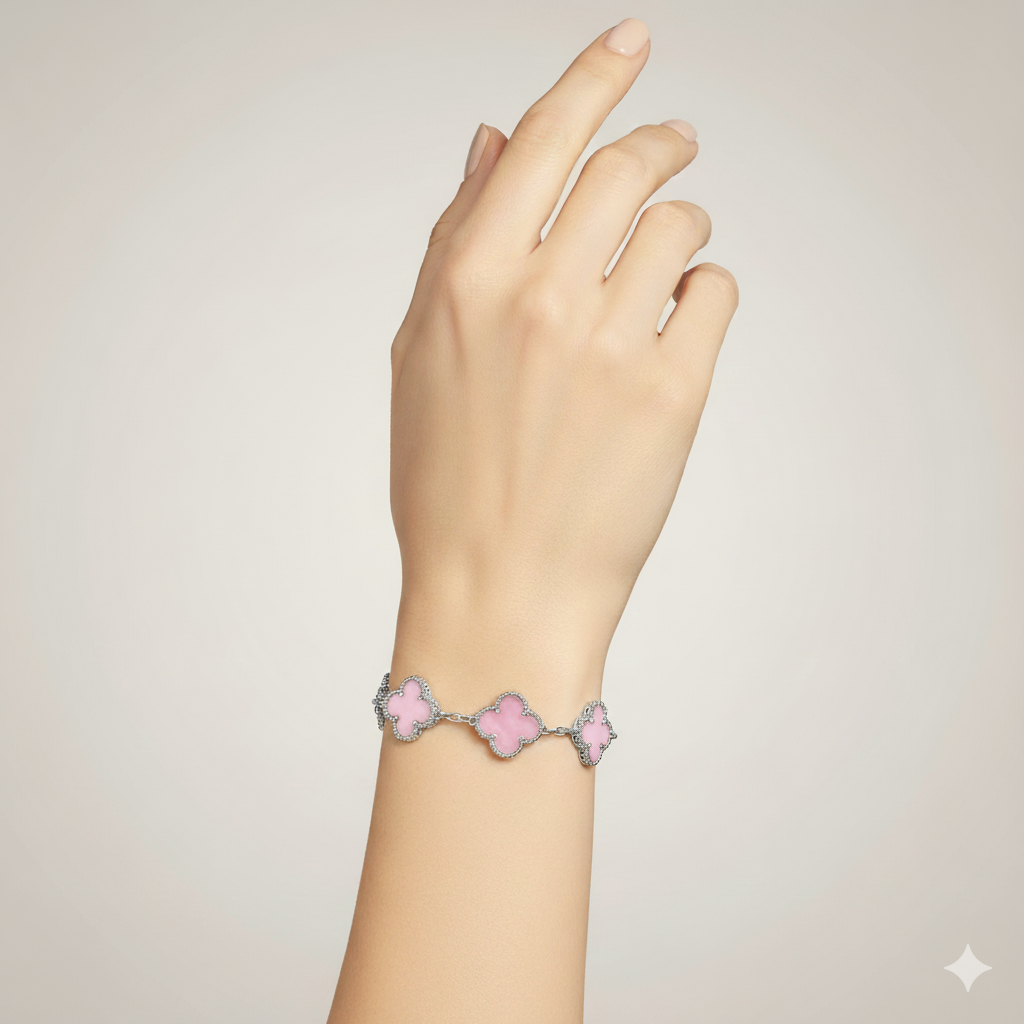 CLOVELLA Bracelet - Silver/Pink