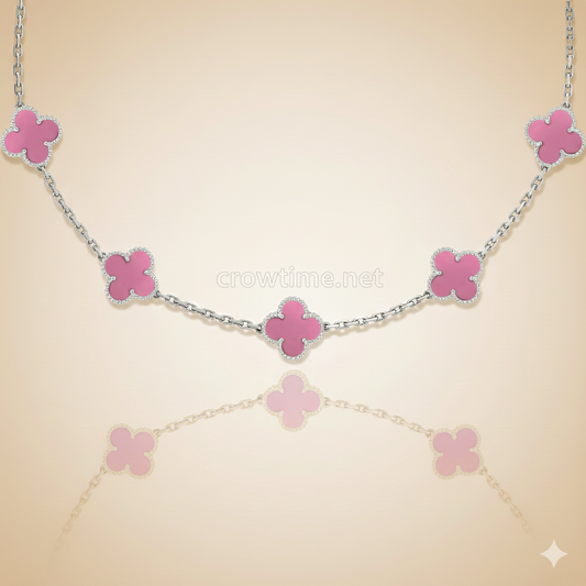 VAN CLEEF  KOLYE- GÜMÜŞ/PEMBE