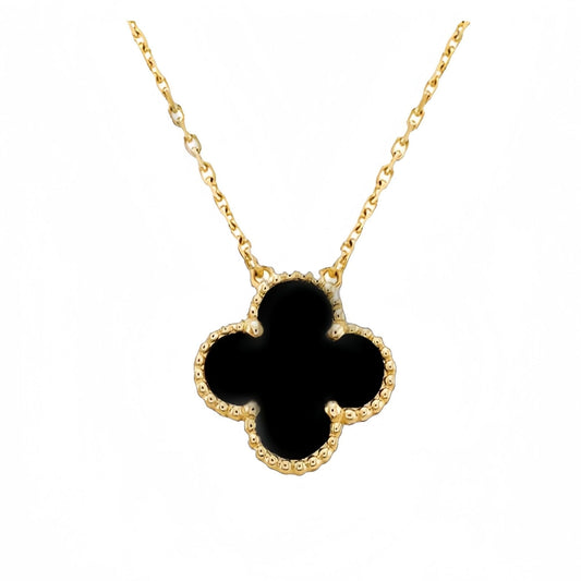 SINGLE CLOVER NECKLACE GOLD COLOR CHAIN