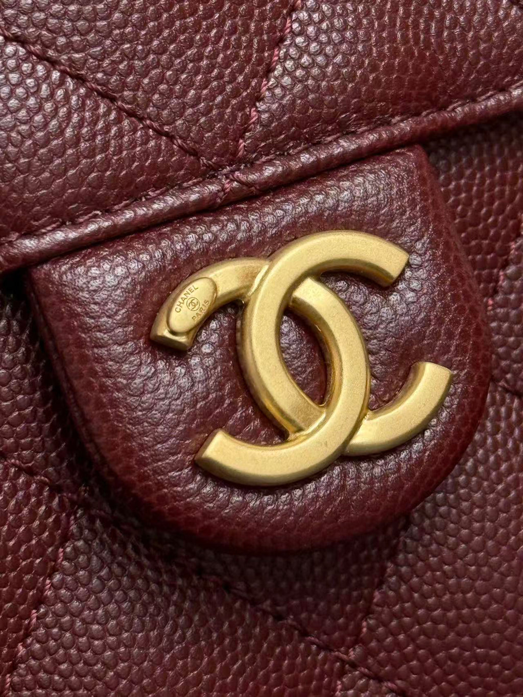 CC 25s Hobo Bag Burgundy Gold Calfskin