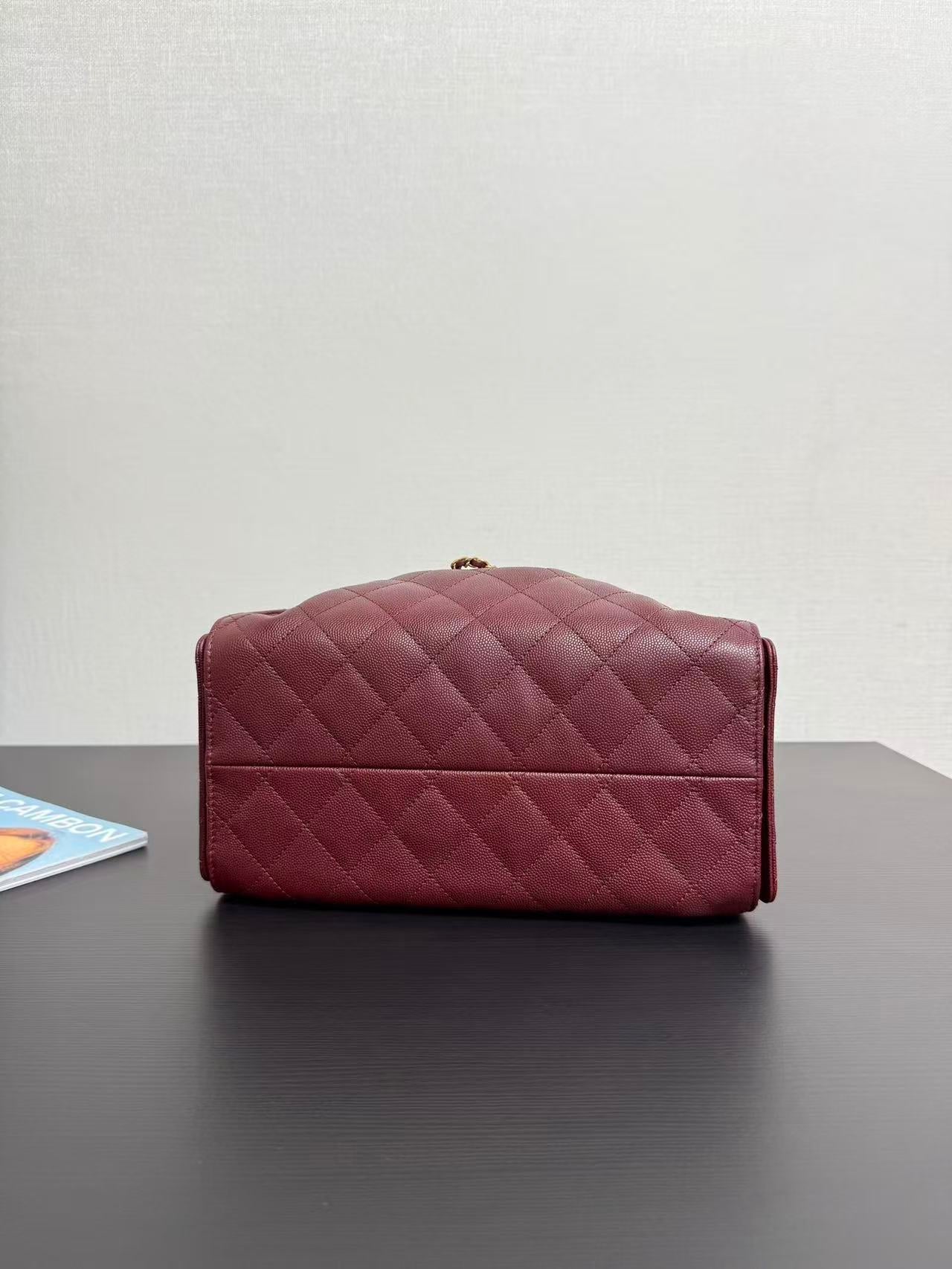 CC 25s Hobo Bag Burgundy Gold Calfskin