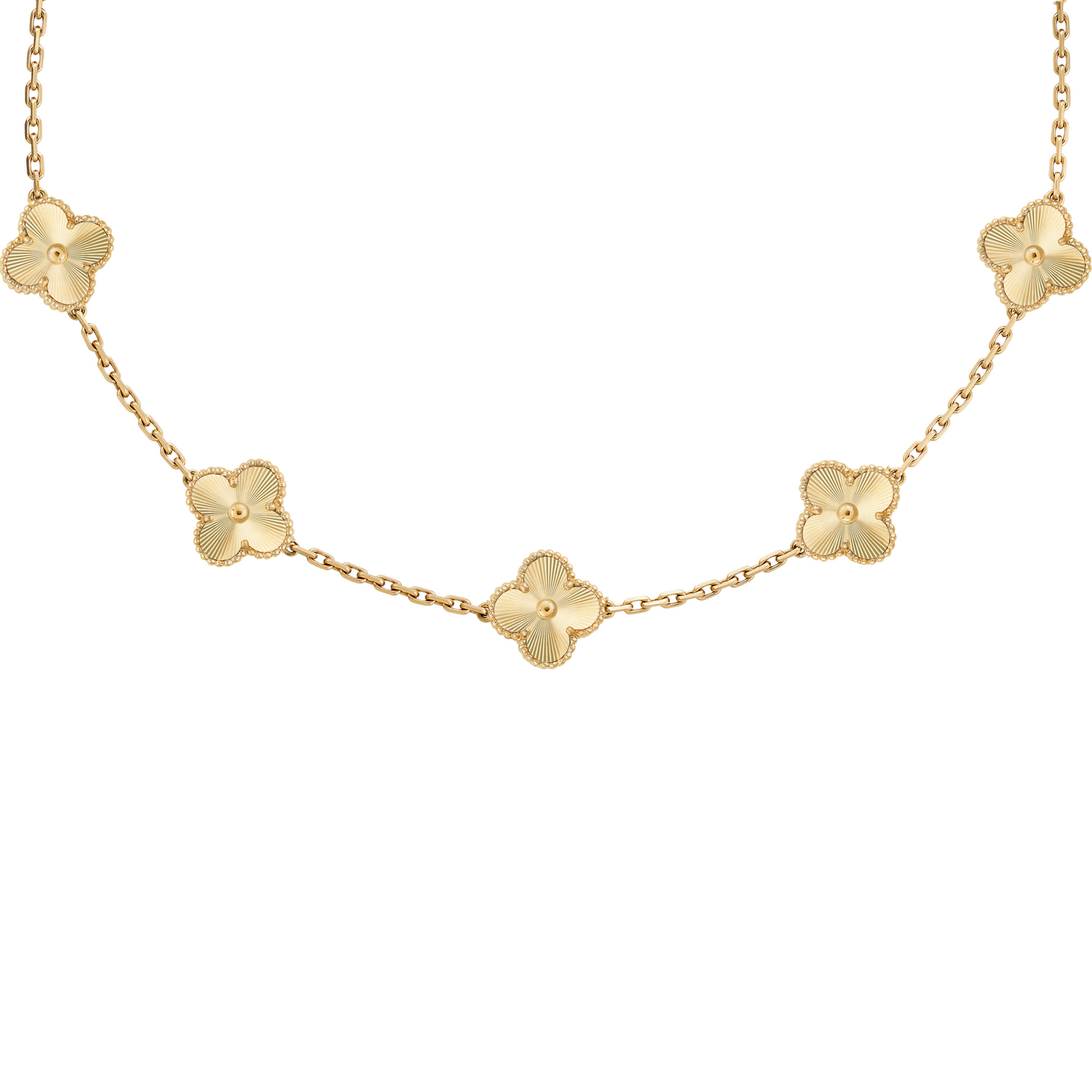 CLOVER 3-PIECE SET NECKLACE-BRACELET-EARRINGS GOLD-GREEN FULL GOLD COLOR