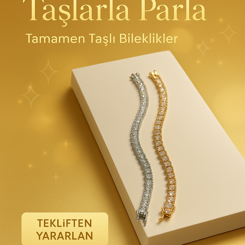 💧 Su Yolu Tasarım Full Taşlı Bileklik