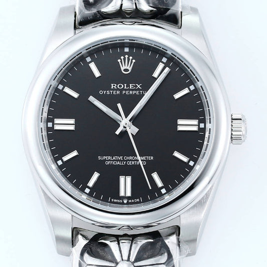 Rolex Oyster Perpetual 41mm Silver Black Dial