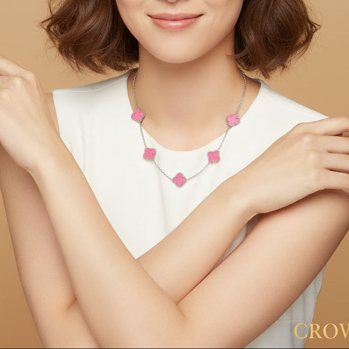 VAN CLEEF  KOLYE- GÜMÜŞ/PEMBE