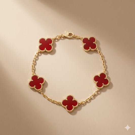 CLOVELLA Bracelet - Gold/Red