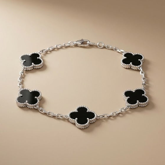 CLOVELLA Bracelet - Silver/Black