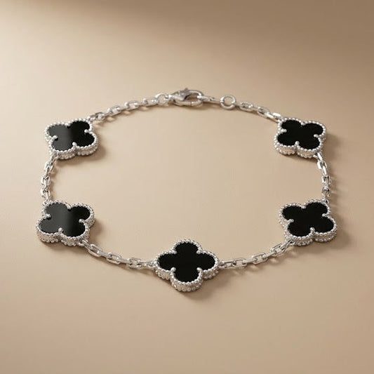 CLOVELLA Bracelet - Silver/Black