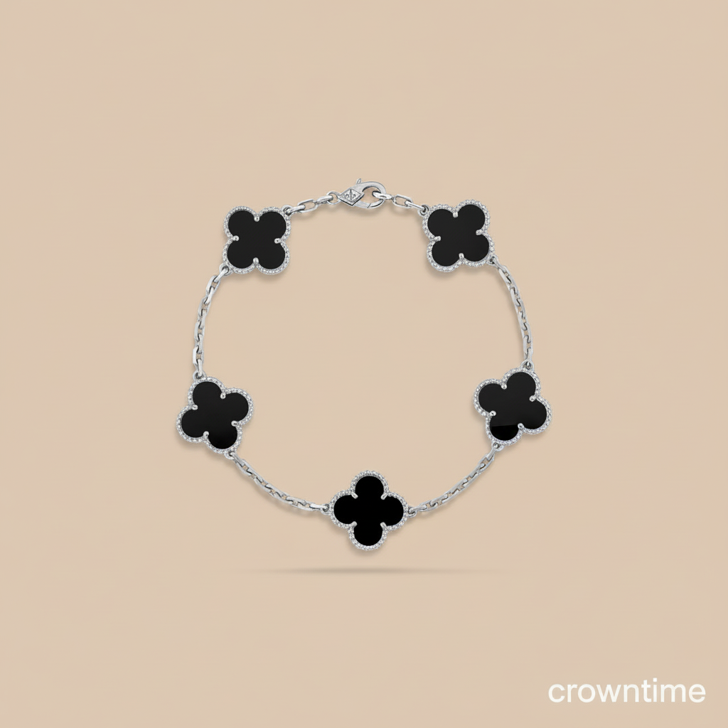 CLOVELLA Bracelet - Silver/Black