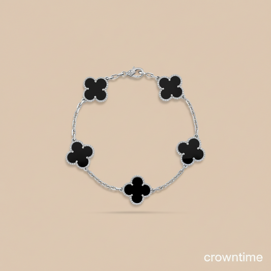CLOVELLA Bracelet - Silver/Black