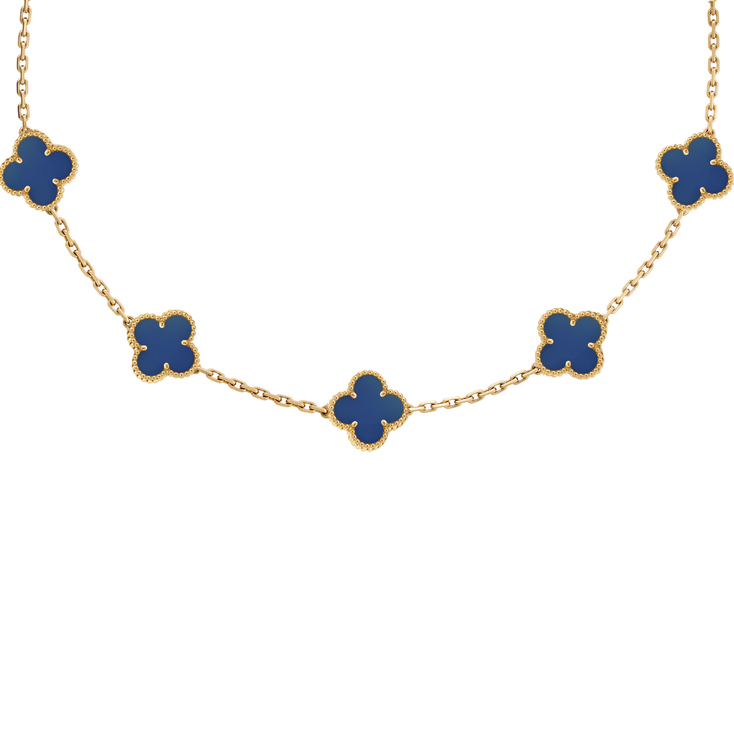 CLOVELLA Necklace - Gold/Navy Blue