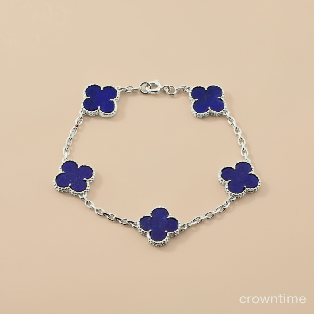 CLOVELLA Bracelet - Silver/Navy Blue