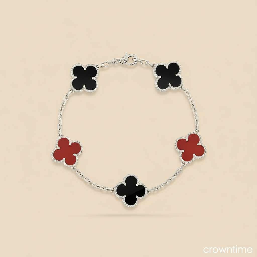 CLOVELLA Bracelet - Silver/Black/Red