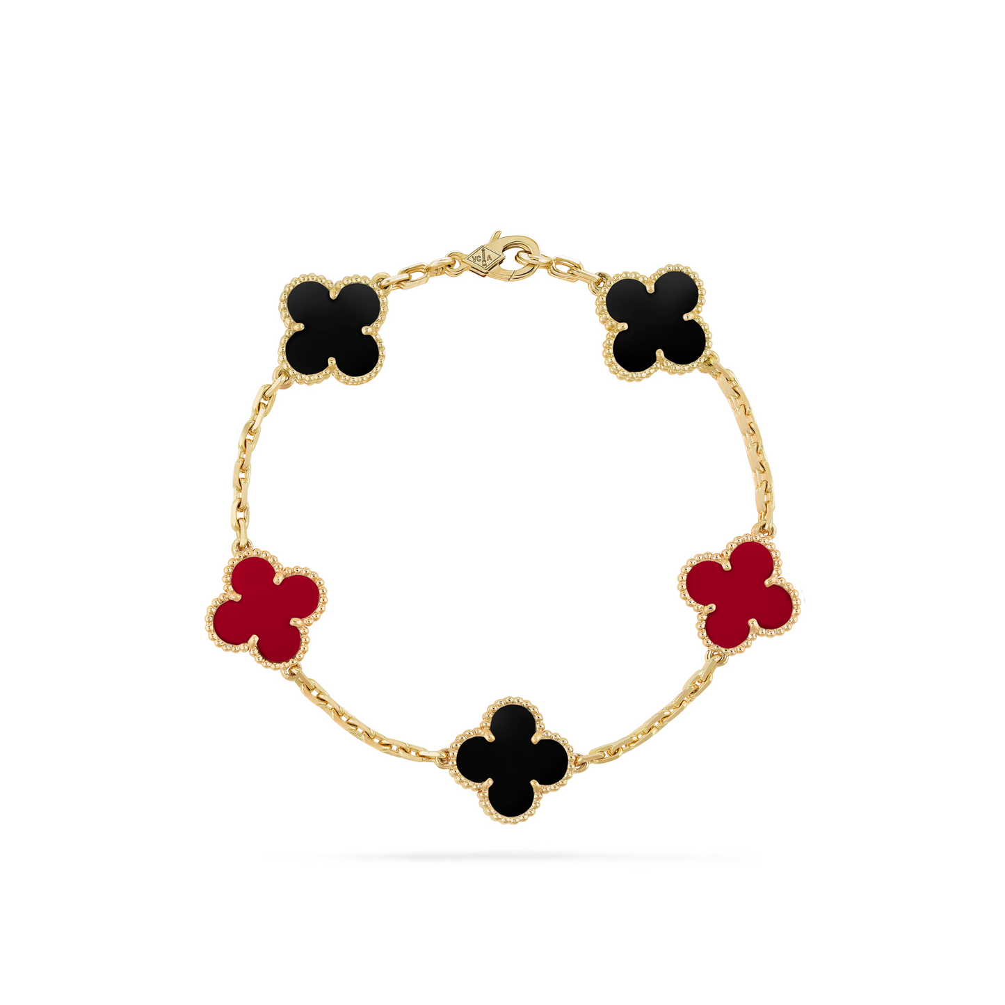 CLOVELLA  Vintage Alhambra Bracelet - Gold/Black/Red